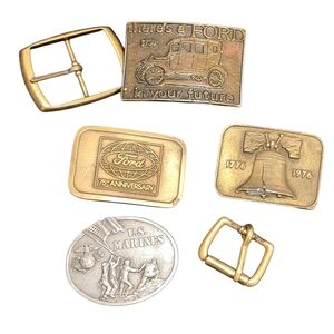 Lot of 1970's Vintage Belt Buckles Ford Marines